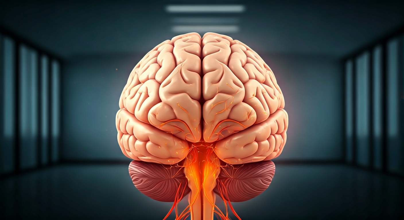 Brain showing neural pathways